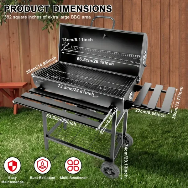 1c7c9d56-07d0-48a3-82a5-6af774f762c9 Large Enamel Charcoal BBQ Grill
