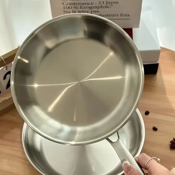 2OCm Thickened Stainless Steel Frying Pan