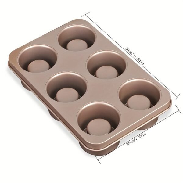 6-Cup Non-Stick Bundt Cake Pan Golden Carbon Steel Mold