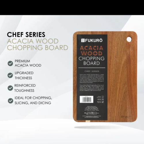 Fukuro Chef Series Acacia Wood Chopping Board (34.x 2 x 24cm)