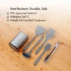Fukuro 5Pcs Silicone Utensils Set Free Utensils Holder / Heat Resistance Kitchenware