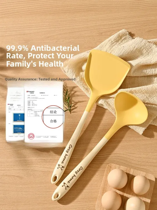 Food Grade Silicone Kitchen Utensils Set (Spatula + Soup Spoon)