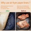 10pcs Non-Stick Air Fryer Liners Brown Paper Sheets for Baking
