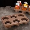 6-Cup Non-Stick Bundt Cake Pan Golden Carbon Steel Mold
