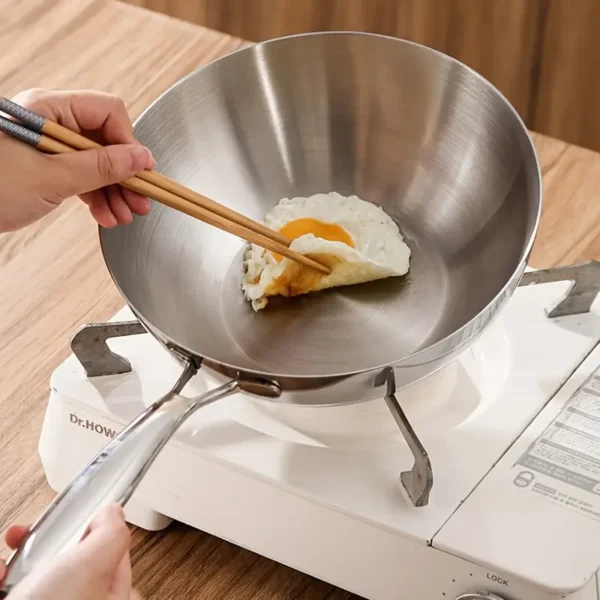 YUMIPLUS 304 Stainless Steel 3-Layer Wok